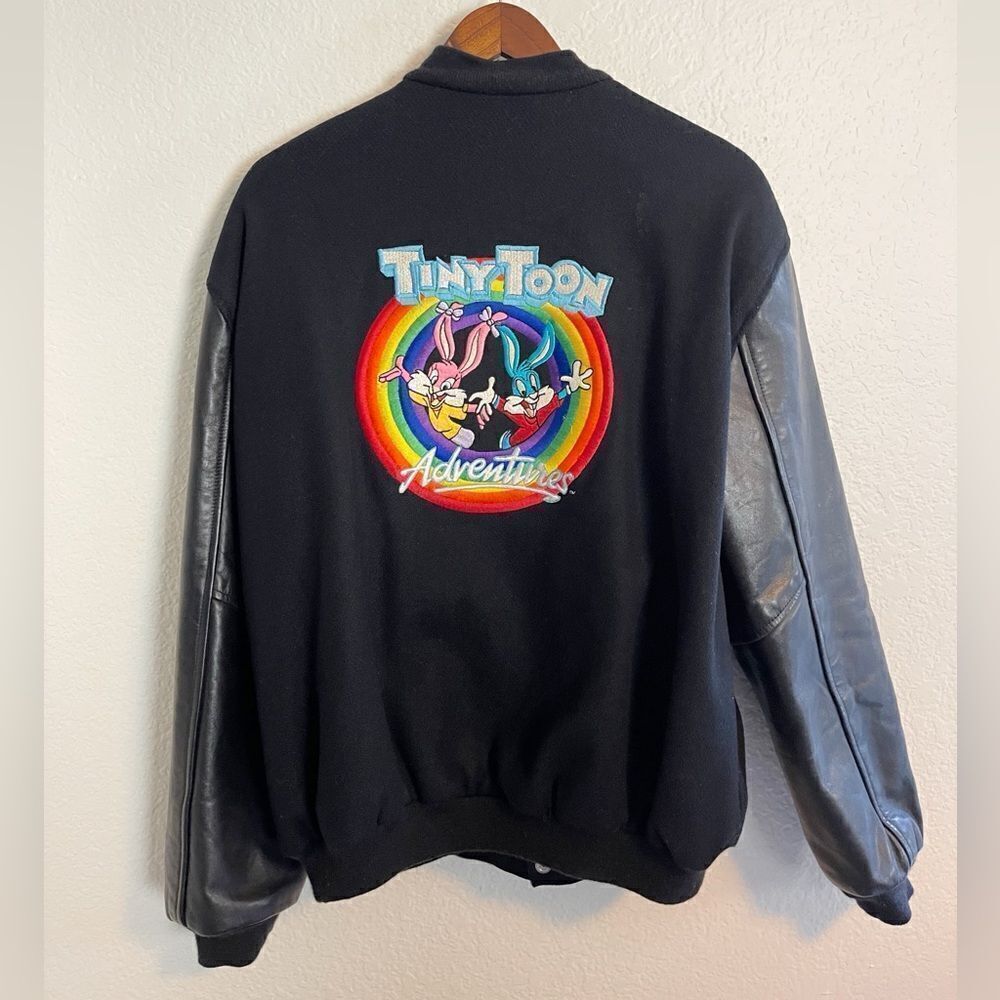Warner Brothers Tiny Toon Adventures vintage bomber leather letterman jacket XL